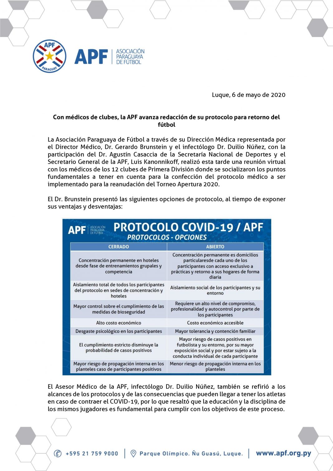 apf protocolo médico