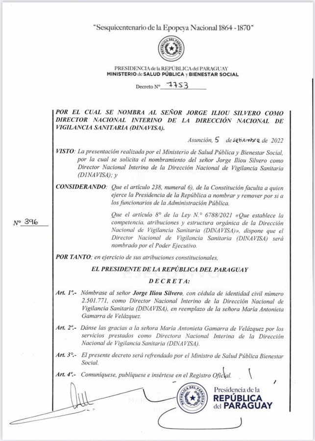 decreto dinavisa nuevo director