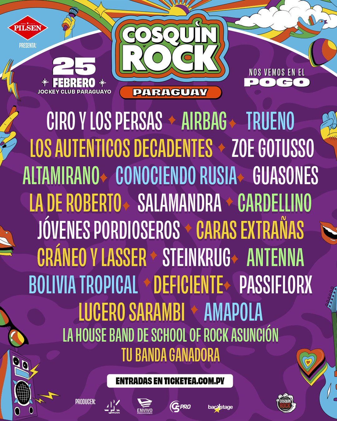 Cosquín Rock Paraguay confirma lista de artistas que se presentarán el