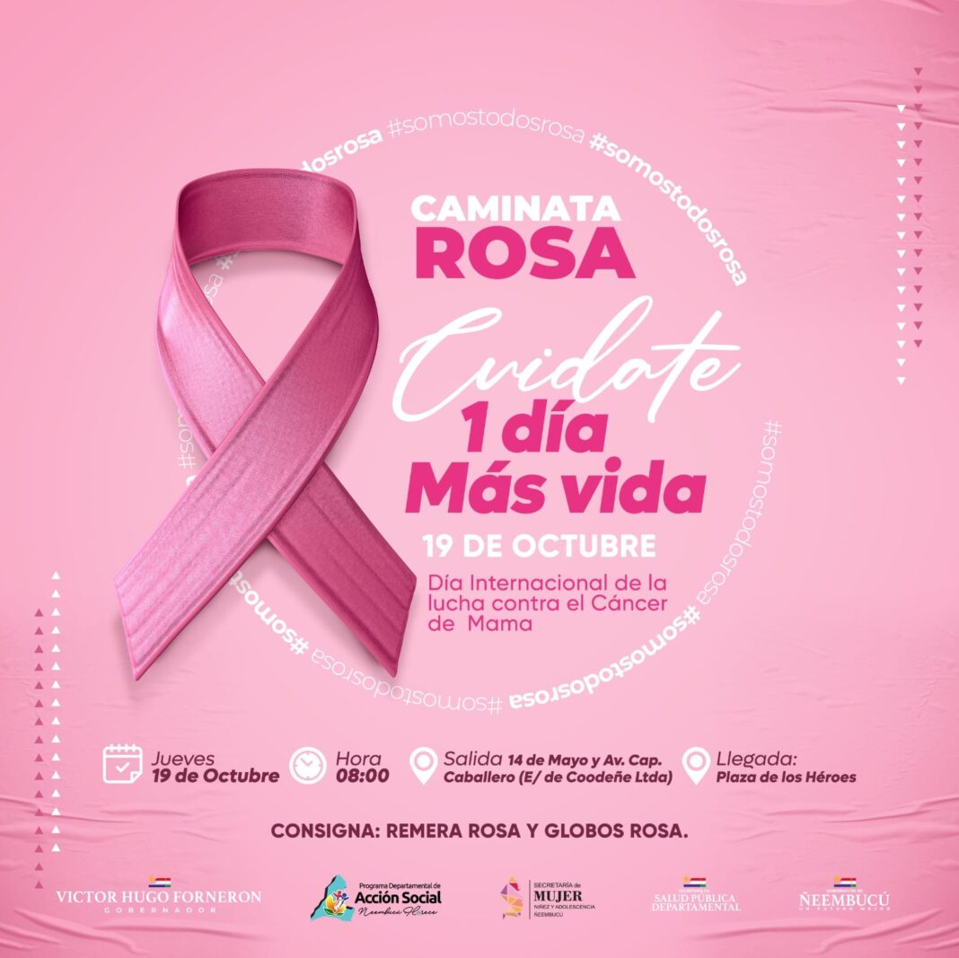 Realizarán caminata rosa en el marco de la lucha contra el cáncer de mama