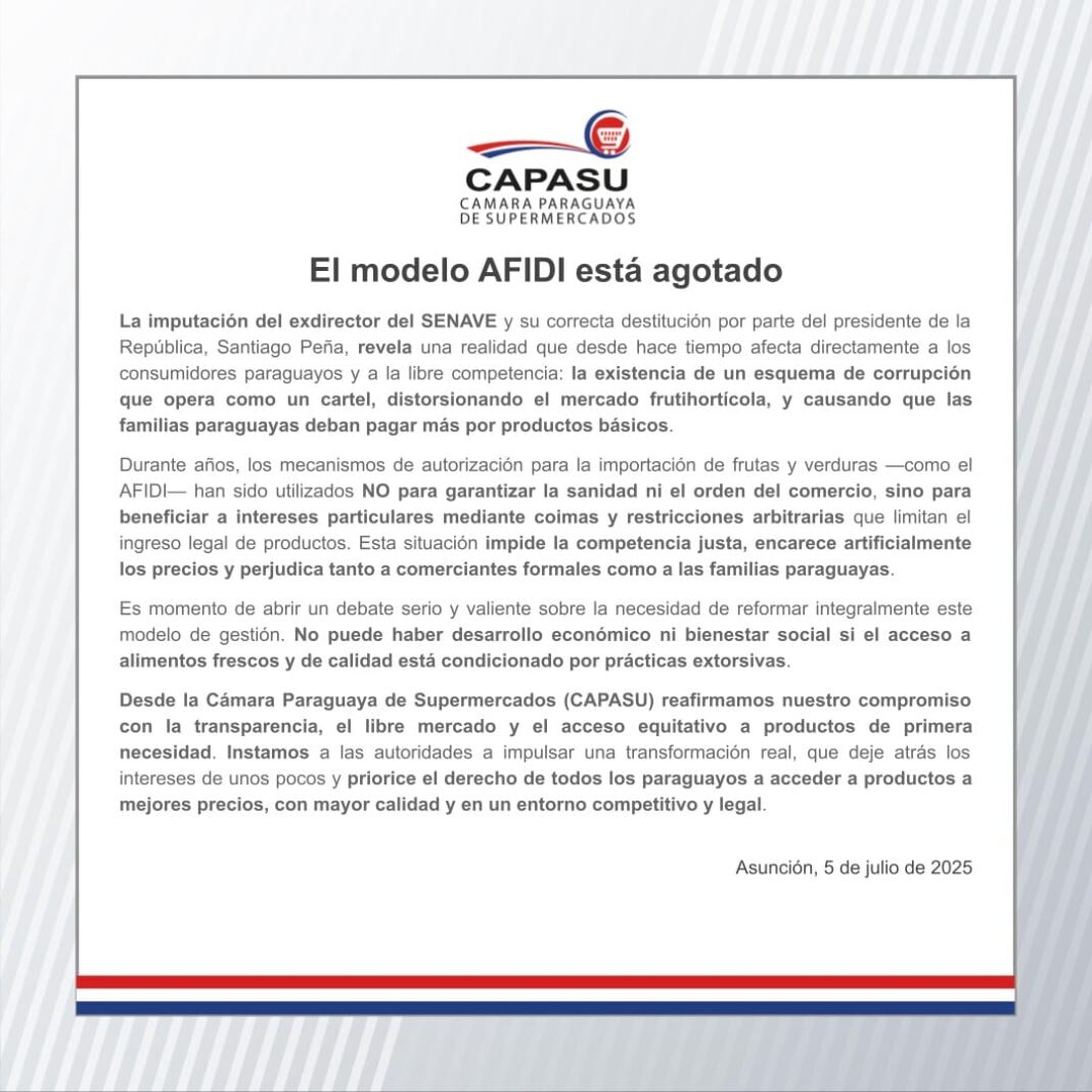 comunicado destitución de senave