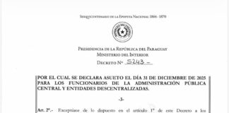 Presidente de la República declara asueto el 31 de diciembre para funcionarios públicos