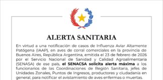 Senacsa emite alerta sanitaria por gripe aviar en Paraguay tras confirmarse casos en Argentina