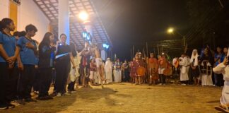 Semana Santa: Estudiantes Sampedranos recrean en vía crucis la pasión, muerte y resurrección de Jesús