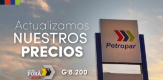 Petropar actualiza el precio de los combustibles