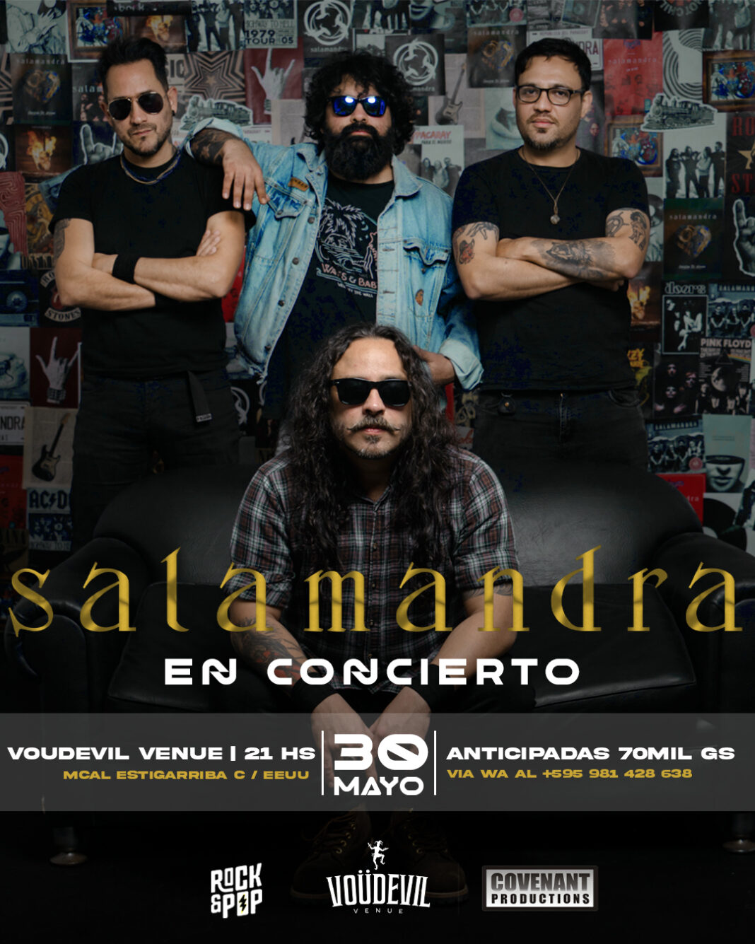 Salamandra prepara unas 30 canciones para el show de este sábado en Voudevil Venue