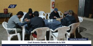 SEN sigue con la asistencia en albergues a personas en situación de calle