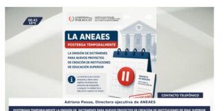ANEAES posterga temporalmente emisión de dictámenes para nuevos proyectos de creación de instituciones de educación superior